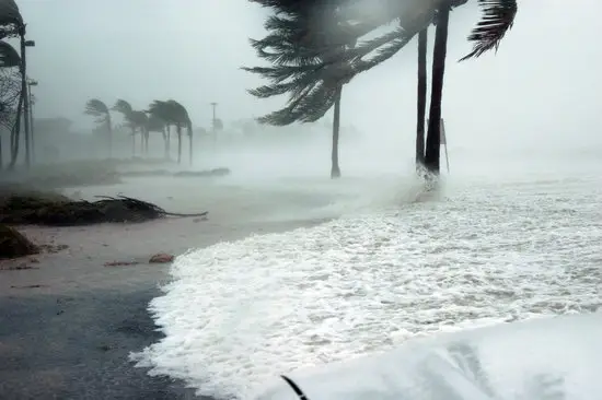 Hurricane winds and storm surge on the Florida coast — storm coverage Hurricane winds and storm surge on the Florida coast — storm coverage